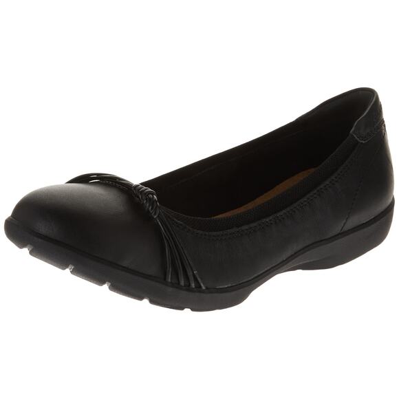 NWT Clarks Women's Meadow Rae Ballet Flat, Black Leather, 6 - Picture 6 of 6